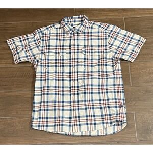 Patagonia Men's El Rey Plaid Nylon Snap Button Outdoors Hiking Shirt Medium